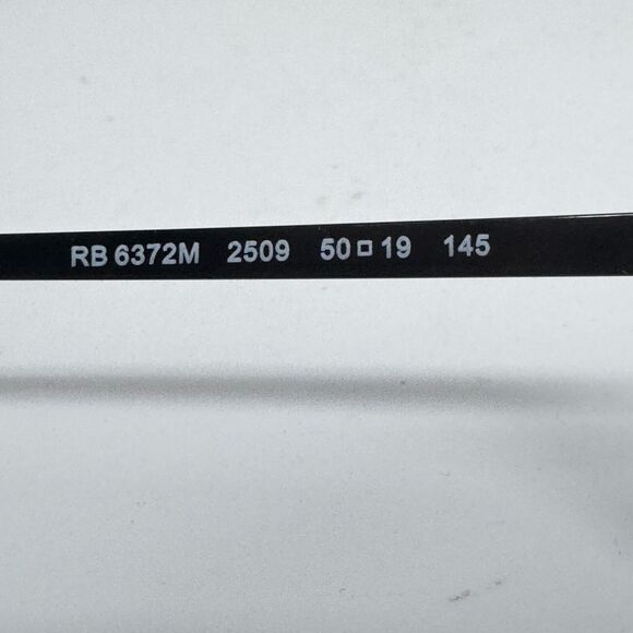 Ray Ban‎ RB6372M 2509 Womens Shiny Black Oval Eyeglasses Frames 50/19~145 H15584 main image 10